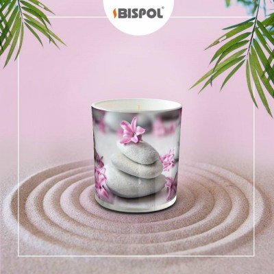 Bispol Aura sn72s-22 OGRÓD SPA świeca zapachowa w prostym szkle z wzorem - 22h