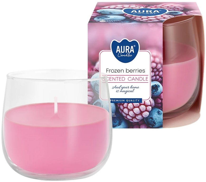 Bispol Aura sn71-314 MROŻONE JAGODY świeca zapachowa w szkle - 24h