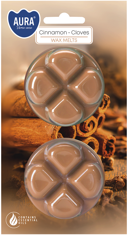 Bispol wz40-2-374 Aura CYNAMON - GOŹDZIKI wosk zapachowy do kominka - 2 sztuki