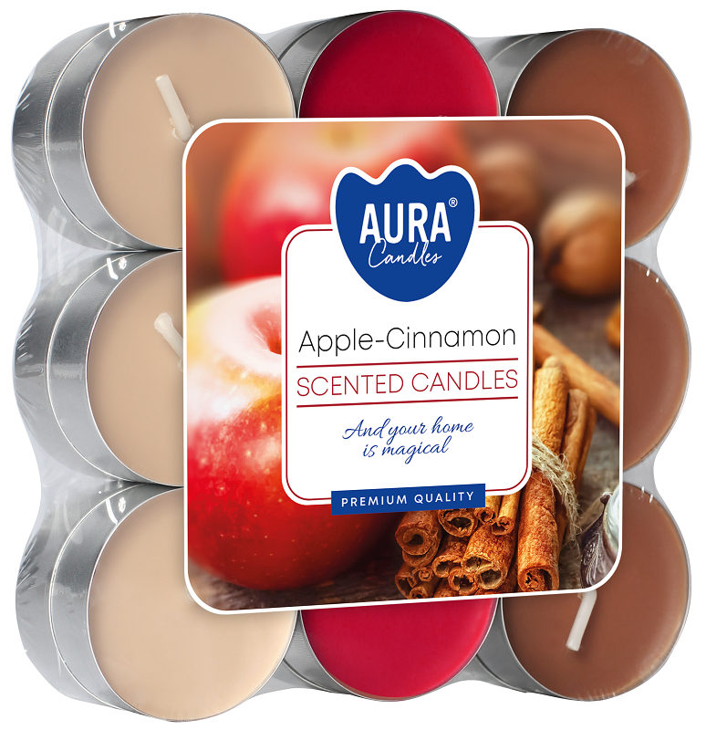 Bispol p15-18-87 Aura JABŁKO - CYNAMON podgrzewacze zapachowe - 18 sztuk