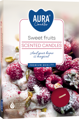 PODGRZEWACZE świeczki zapachowe Bispol p15-379 Aura SŁODKIE OWOCE - 6 sztuk
