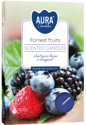 PODGRZEWACZE świeczki zapachowe Bispol p15-13 Aura - OWOCE LEŚNE - 6 sztuk
