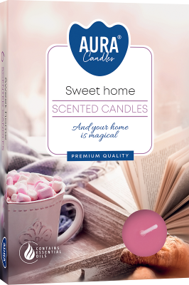 PODGRZEWACZE świeczki zapachowe Bispol p15-337 Aura - SWEET HOME - 6 sztuk
