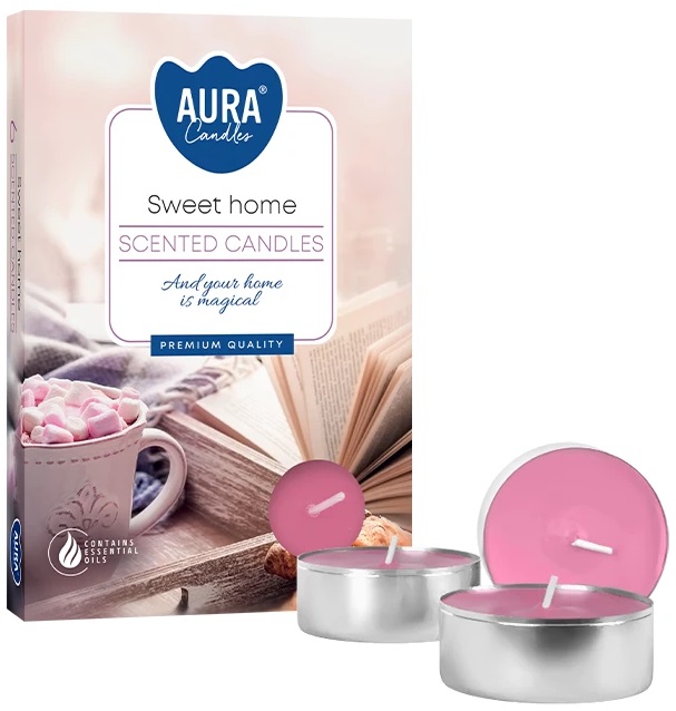 PODGRZEWACZE świeczki zapachowe Bispol p15-337 Aura - SWEET HOME - 6 sztuk
