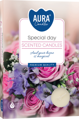 PODGRZEWACZE świeczki zapachowe Bispol p15-288 Aura WYJĄTKOWY DZIEŃ - 6 sztuk