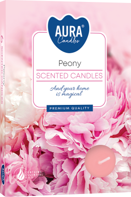 PODGRZEWACZE świeczki zapachowe Bispol p15-157 Aura - PIWONIA - 6 sztuk