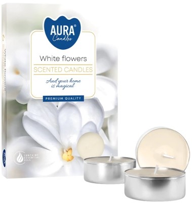 PODGRZEWACZE świeczki zapachowe Bispol p15-179 Aura - BIAŁE KWIATY - 6 szt.