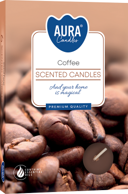 PODGRZEWACZE świeczki zapachowe Bispol p15-89 Aura - KAWA - 6 sztuk