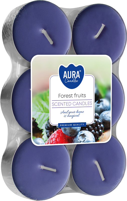 Podgrzewacze świeczki zapachowe MAXI p35-6-13 Aura OWOCE LEŚNE - 6 sztuk