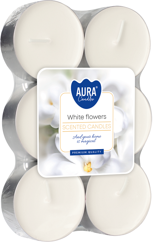 Podgrzewacze świeczki zapachowe MAXI p35-6-179 Aura BIAŁE KWIATY - 6 sztuk
