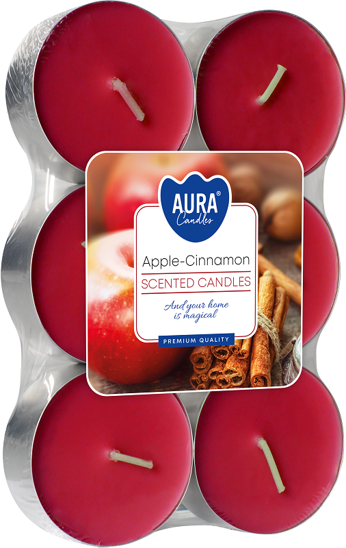 Podgrzewacze świeczki zapachowe MAXI p35-6-87 Aura JABŁKO - CYNAMON / 6 szt