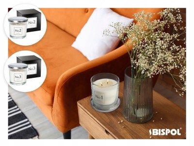 Bispol Valpe No3 snp100-003 PIWONIA - ZAMSZ świeca zapachowa w szkle z dwoma knotami