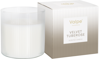 Bispol VC-002-462 Valpe AKSAMITNA TUBEROZA świeca zapachowa w prążkowanym szkle 50H