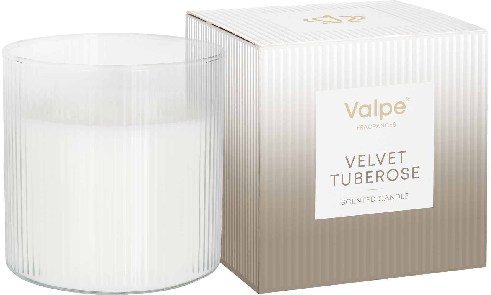 Bispol VC-002-462 Valpe AKSAMITNA TUBEROZA świeca zapachowa w prążkowanym szkle 50H