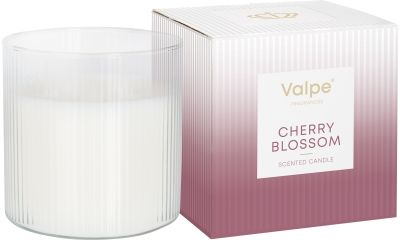 Bispol VC-002-460 Valpe KWIAT WIŚNI świeca zapachowa w prążkowanym szkle 50H