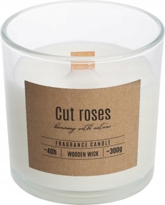 Bispol sn100-000-78 Valpe CIĘTE RÓŻE świeca zapachowa w szkle z drewnianym knotem