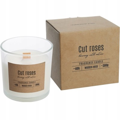 Bispol sn100-000-78 Valpe CIĘTE RÓŻE świeca zapachowa w szkle z drewnianym knotem