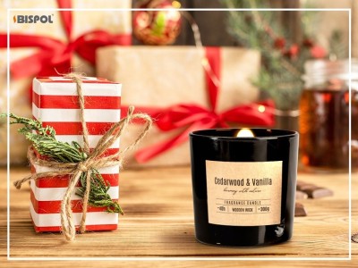 Bispol sn100-095-81 Valpe DRZEWO CEDROWE & WANILIA świeca zapachowa w szkle z drewnianym knotem