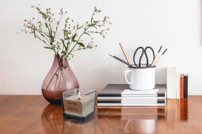 Bispol snk80-070-328 PIŻMO i CYTRUSY świeca zapachowa w szkle z drewnianym knotem