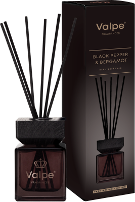 Bispol VD-005-507 Valpe CZARNY PIEPRZ - BERGAMOTKA dyfuzor zapachowy z drewnianą nakrętką - 80ml