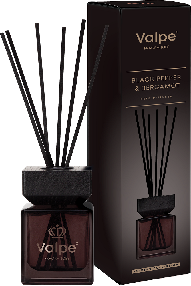 Bispol VD-005-507 Valpe CZARNY PIEPRZ - BERGAMOTKA dyfuzor zapachowy z drewnianą nakrętką - 80ml