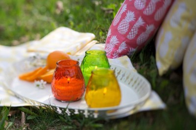 Bispol PARTY TIME duża świeca ogrodowa w szkle - mix kolorów - 6 sztuk