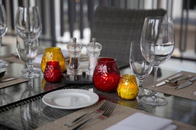 Bispol PARTY TIME duża świeca ogrodowa w szkle - mix kolorów - 6 sztuk