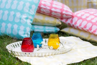 Bispol PARTY TIME duża świeca ogrodowa w szkle - mix kolorów - 6 sztuk