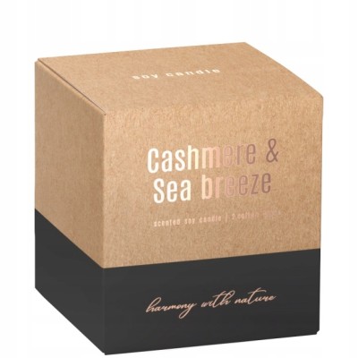 Bispol sn173-327 KASZMIR & BRYZA MORSKA sojowa świeca zapachowa w szkle z dwoma knotami - 40h