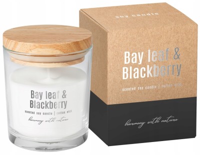 Bispol sn73-325 LIŚĆ LAUROWY & JEŻYNA sojowa świeca zapachowa w szkle - 28h