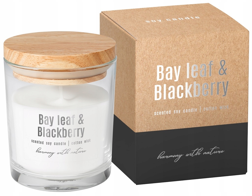 Bispol sn73-325 LIŚĆ LAUROWY & JEŻYNA sojowa świeca zapachowa w szkle - 28h