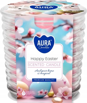 Bispol snw80-1-456 Aura WIELKANOC świeca zapachowa w prążkowanym szkle - 28h