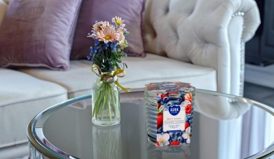 Bispol snw80-1-455 Aura AROMATYCZNE JABŁKO świeca zapachowa w prążkowanym szkle - 28h