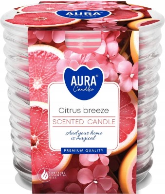 Bispol snw80-1-454 Aura CYTRUSOWE ORZEŹWIENIE świeca zapachowa w prążkowanym szkle - 28h