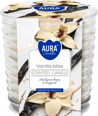 Bispol snw80-1-451 Aura WANILIOWA ROZKOSZ świeca zapachowa w prążkowanym szkle - 28h