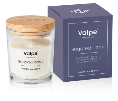 Bispol VC-006-503 Valpe SŁODKA JEŻYNA sojowa świeca zapachowa w szkle z korkiem - 35h