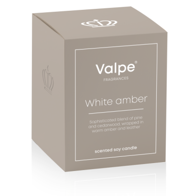 Bispol VC-006-459 Valpe BIAŁY BURSZTYN sojowa świeca zapachowa w szkle z korkiem - 35h