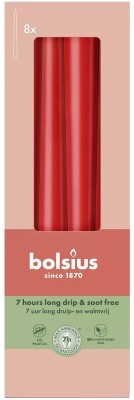Bolsius DELIKATNA CZERWIEŃ świeca stołowa szpica 245/24 - 8 sztuk