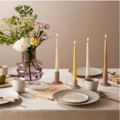 Bolsius BURZOWY SZARY świeca stołowa szpica 245/24 - 8 sztuk