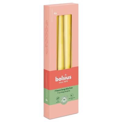 Bolsius SŁONECZNY ŻÓŁTY świeca stołowa szpica 245/24 - 4 sztuki