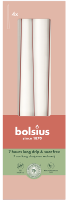 Bolsius MROŹNA BIEL świeca stołowa szpica 245/24 - 4 sztuki