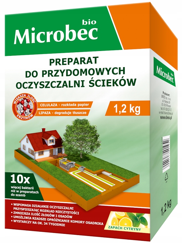 Bros Microbec Bio preparat do przydomowych oczyszczalni ścieków i szamb 1,2kg
