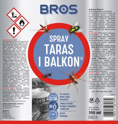 Bros spray na owady taras i balkon 350ml