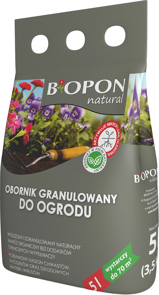 Bopon Natural Kurzy obornik granulowany do ogrodu BiOPON 5L