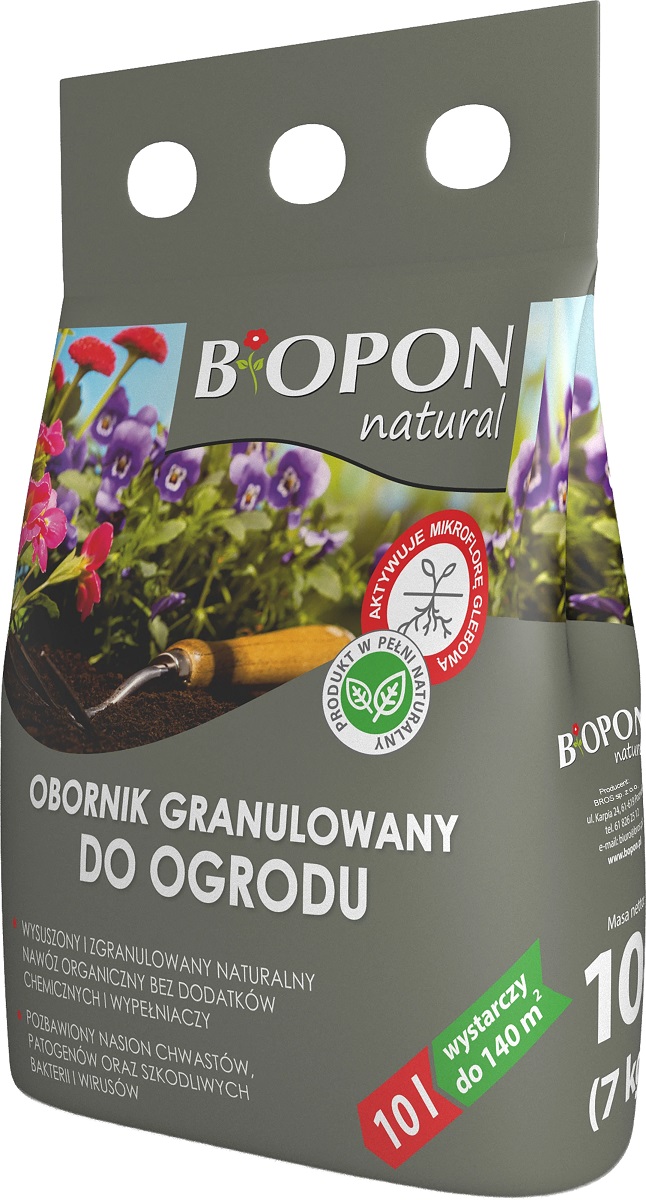 Bopon Natural Kurzy obornik granulowany do ogrodu BiOPON 10L