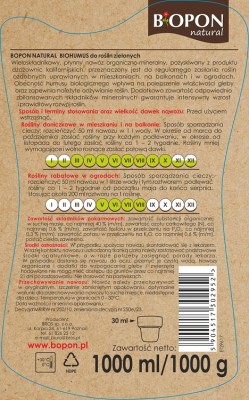 Bopon Biohumus wieloskładnikowy płynny nawóz organiczno mineralny do roślin zielonych BiOPON 1l