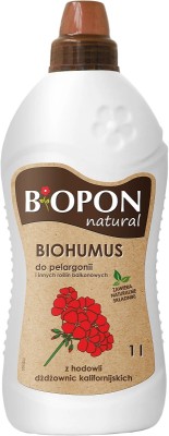 Bopon Biohumus wieloskładnikowy płynny nawóz organiczno mineralny do pelargonii i roślin balkonowych BiOPON 1l
